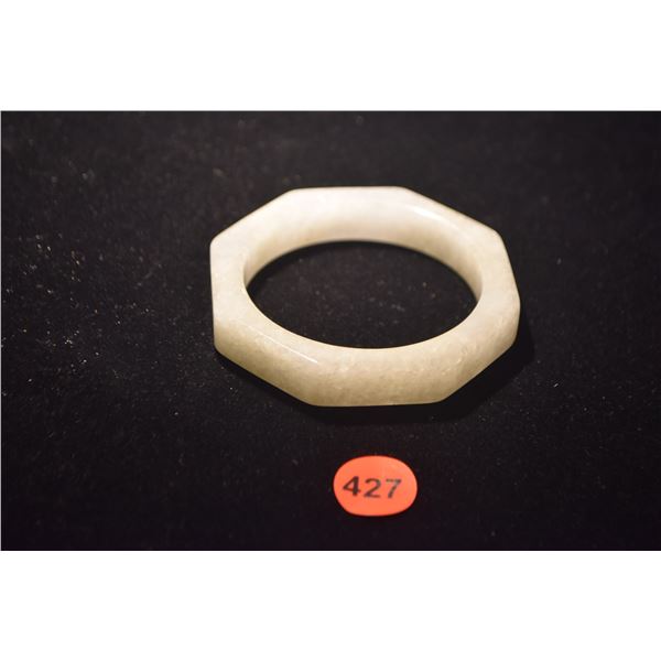WHITE OCTAGONAL HARD STONE BRACELET