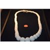 Image 1 : WHITE SPONGE CORAL NECKLACE W/STERLING SILVER CLASP, CA. 1940'S-1950'S (7.5-22 MM) (33")