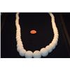Image 4 : WHITE SPONGE CORAL NECKLACE W/STERLING SILVER CLASP, CA. 1940'S-1950'S (7.5-22 MM) (33")