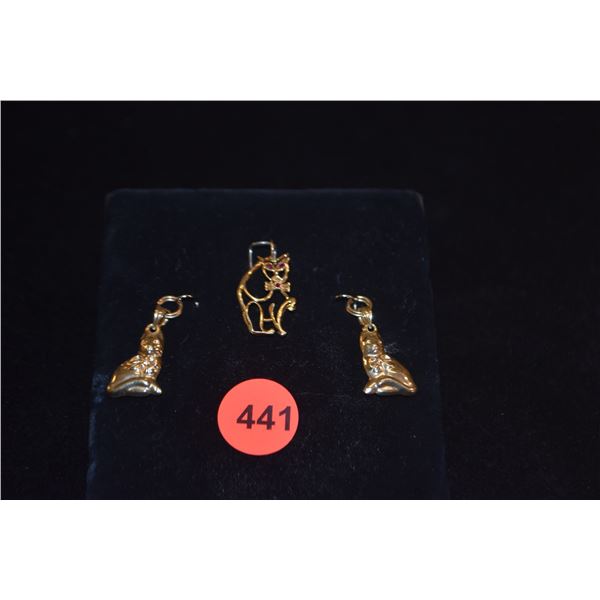 14K CAT PENDANTS (3.7 GTW) (3 PCS)