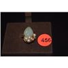 Image 1 : MING'S 14K GREEN JADE CABOCHON (18 X 13 MM) & PEARL RING (7.5 GTW)