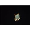Image 2 : MING'S 14K GREEN JADE CABOCHON (18 X 13 MM) & PEARL RING (7.5 GTW)