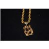Image 2 : 14K TWISTED ROPE CHAIN NECKLACE W/OPENWORK NUGGET-STYLE PENDANT (38.9 GTW)