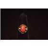 Image 2 : 14K RED CORAL CABOCHON & MELEE DIAMOND RING (3.8 GTW)
