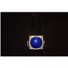 Image 2 : 14K LAPIS LAZULI DISK & MELEE DIAMOND RING (10.2 GTW)