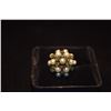 Image 2 : 14K SEED PEARL & MELEE EMERALD PRINCESS-STYLE RING (5.9 GTW)