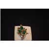 Image 2 : 14K EMERALD & MELEE DIAMOND RING (7 GTW)