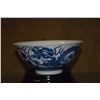 Image 2 : CHINESE BLUE & WHITE PORCELAIN BOWL W/DOUBLE 5-CLAW DRAGON CHASING A PEARL; SIGNED CHIEN LUNG (5 3/4