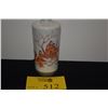 Image 1 : CHINESE PORCELAIN BOTTLE SHAPED CORAL & BLACK ORNAMENTAL BAND AROUND NECK & BASE OF VASE, W/OFFICIAL