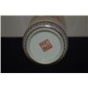 Image 4 : CHINESE PORCELAIN BOTTLE SHAPED CORAL & BLACK ORNAMENTAL BAND AROUND NECK & BASE OF VASE, W/OFFICIAL