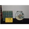 Image 1 : POLYCHROME ON PORCELAIN DISH W/CHINESE LADIES AT LEISURE; SIGNED W/BOX (5 5/8") (DOES NOT INCLUDE ST