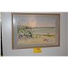 Image 1 : FRAMED WATERCOLOR PAINTING, COASTAL SAND DUNE; SIGNED HOPE (HAYWARD) (25" X 17 3/4")