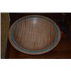 Image 4 : MIXED LOT: MAPLE & TURQUOISE WOOD BOWL; SIGNED SCOTT LAMBERT, TURNED WOOD CANDLESTICKS & FOOTED CERA