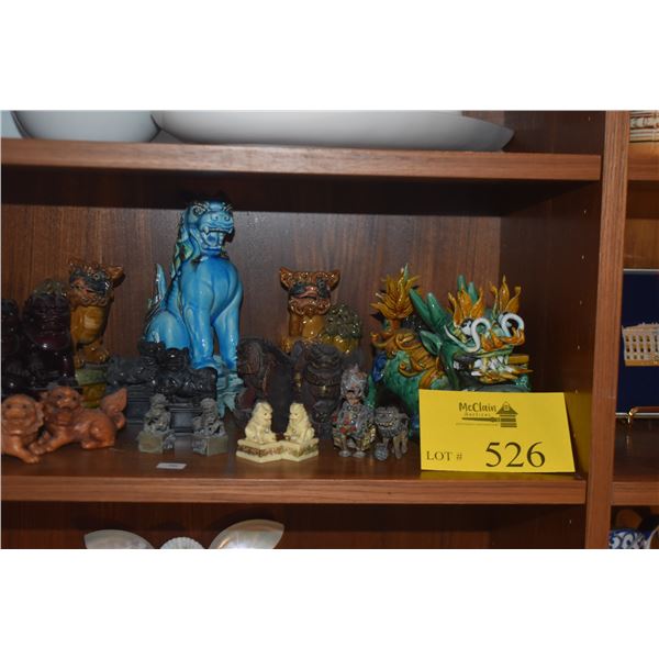 COLLECTION OF FOO DOG STATUARY (19 PCS)