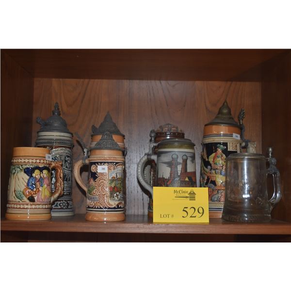 COLLECTION OF BEER STEINS (8 PCS)