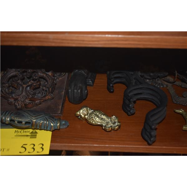 COLLECTION OF DOOR KNOCKERS & HOOKS (15 PCS)