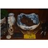 Image 1 : MIXED LOT: BOWLS, FAUX PLANT, BISQUE FIGURE, PIPES, STATUARY, TOY FIRE TRUCK, ETC. (17 PCS)
