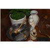 Image 4 : MIXED LOT: BOWLS, FAUX PLANT, BISQUE FIGURE, PIPES, STATUARY, TOY FIRE TRUCK, ETC. (17 PCS)