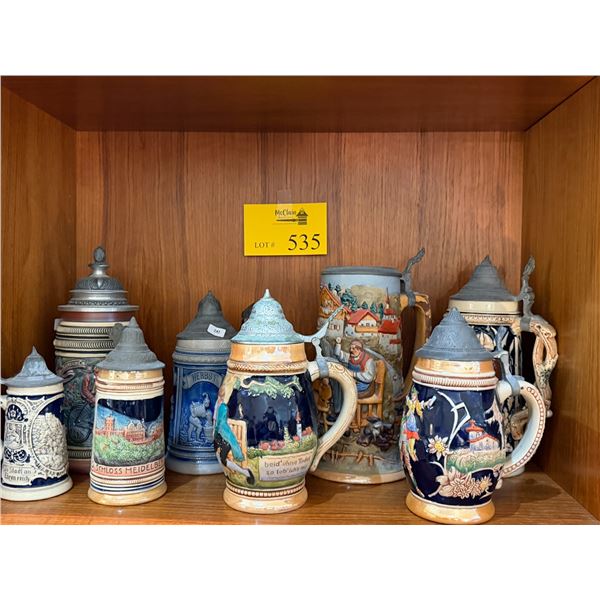 COLLECTION OF BEER STEINS (8 PCS)