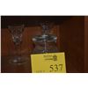 Image 1 : WATERFORD CRYSTAL CANDLE STICKS & WATERFORD CRYSTAL COVERED JAM JAR (3 PCS)