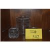 Image 1 : WATERFORD CRYSTAL CANDLE STICK HOLDERS & ROYAL BRIERLY CUT CRYSTAL BISCUIT JAR (3 PCS)
