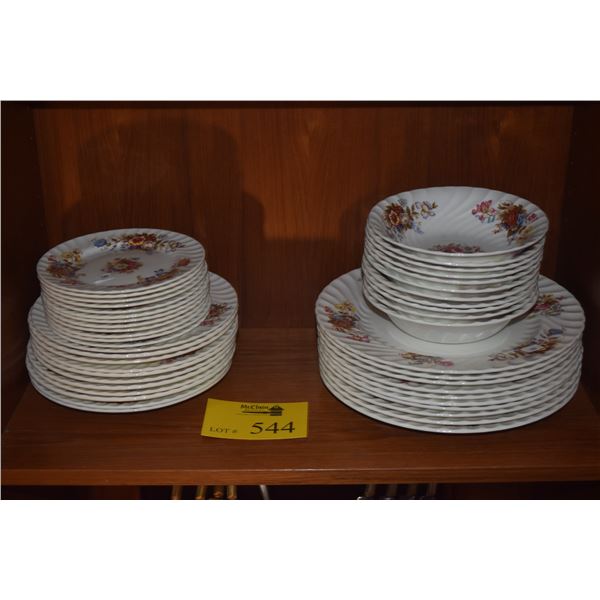 AYNSLEY FINE BONE CHINA PLATES & BOWLS, SUMMERTIME PATTERN (48 PCS)