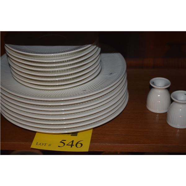 VILLEROY & BOCH PLATES, SAUCERS, EGG CUPS, ALLEGRETTO PATTERN (20 PCS)
