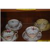 Image 3 : WINDSOR BONE CHINA CUPS & ASSORTED TEA CUPS W/SAUCERS (12 PCS)