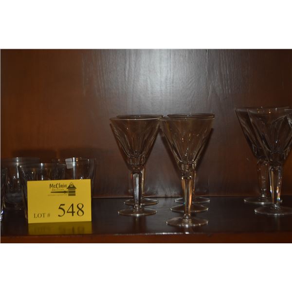 WATERFORD SHEILA CRYSTAL WINE GLASSES & OLD FASHION GLASSES (14 PCS)