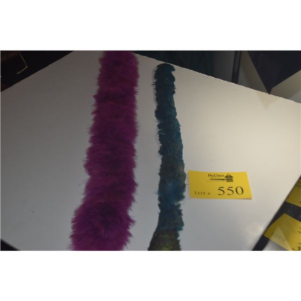 2 FEATHER HAT LEI, TEAL & MAGENTA (2 PCS) (DOES NOT INCLUDE BOX)