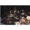 Image 2 : LARGE LOT OF SILVERPLATE CHAFFING DISHES & SERVING PIECES