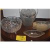 Image 1 : WEXFORD ANCHOR HOCKING ICE BUCKET, CUT GLASS BOWL & JEANETTE ICE CREAM DISHES (7 PCS)