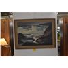 Image 1 : GILT FRAMED VINTAGE COSTAL SEASCAPE OIL PAINTING ON CANVAS BY CALIFORNIA ARTIST PAUL LAURITZ (1889-1
