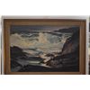 Image 2 : GILT FRAMED VINTAGE COSTAL SEASCAPE OIL PAINTING ON CANVAS BY CALIFORNIA ARTIST PAUL LAURITZ (1889-1