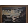 Image 3 : GILT FRAMED VINTAGE COSTAL SEASCAPE OIL PAINTING ON CANVAS BY CALIFORNIA ARTIST PAUL LAURITZ (1889-1