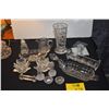 Image 1 : COLLECTION OF PRESSED GLASS DISES, SALT & PEPPERS', KNIFE REST, SALT DISHES, CANDLE HOLDER, CRACKER 