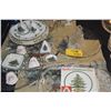 Image 1 : COLLECTION OF ASSORTED CHRISTMAS PLATES, NAPKIN RINGS, PLATTERS, DINNER BELLS, ASHTRAY & PILLOW CASE