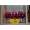 Image 1 : CRANBERRY GLASS STEMWARE (10 PCS)