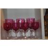 Image 2 : CRANBERRY GLASS STEMWARE (10 PCS)