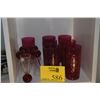 Image 1 : COLLECTION OF VINTAGE BOHEMIAN CRANBERRY/RUBY CUT TO CLEAR GLASSWARE & RUBY SHOT GLASSES (12 PCS)