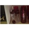 Image 3 : COLLECTION OF VINTAGE BOHEMIAN CRANBERRY/RUBY CUT TO CLEAR GLASSWARE & RUBY SHOT GLASSES (12 PCS)