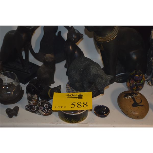 COLLECTION OF ASSORTED CAT SCULPTURES (19 PCS)