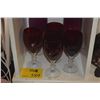 Image 1 : CRANBERRY GLASS STEMWARE (6 PCS)