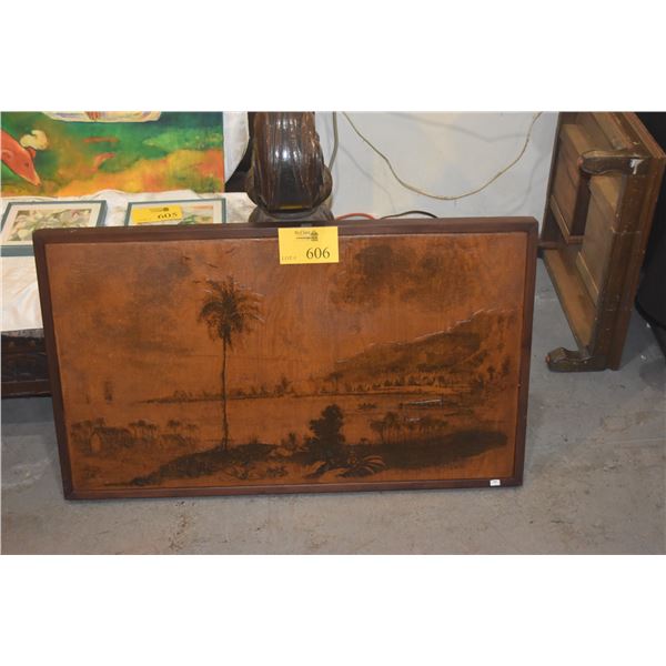 FRAMED LACQUERED FABRIC ART