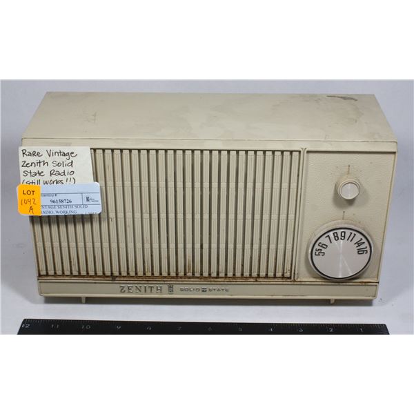 RARE VINTAGE ZENITH SOLID STATE RADIO, WORKING