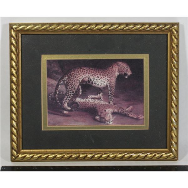 SMALL CHEETAH FRAMED ARTWORK 11" X 9"