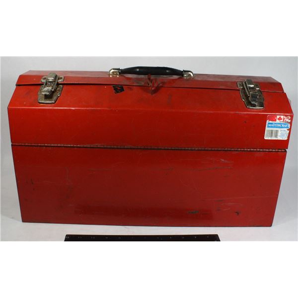 EMPTY RED METAL TOOLBOX