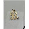 Image 2 : 14KT Gold "B" Pendant with Small Diamond Marked 14KT
