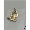 Image 3 : 14KT Gold "B" Pendant with Small Diamond Marked 14KT