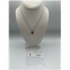 Image 2 : Sterling Silver Necklace with Stone Pendant Marked 925